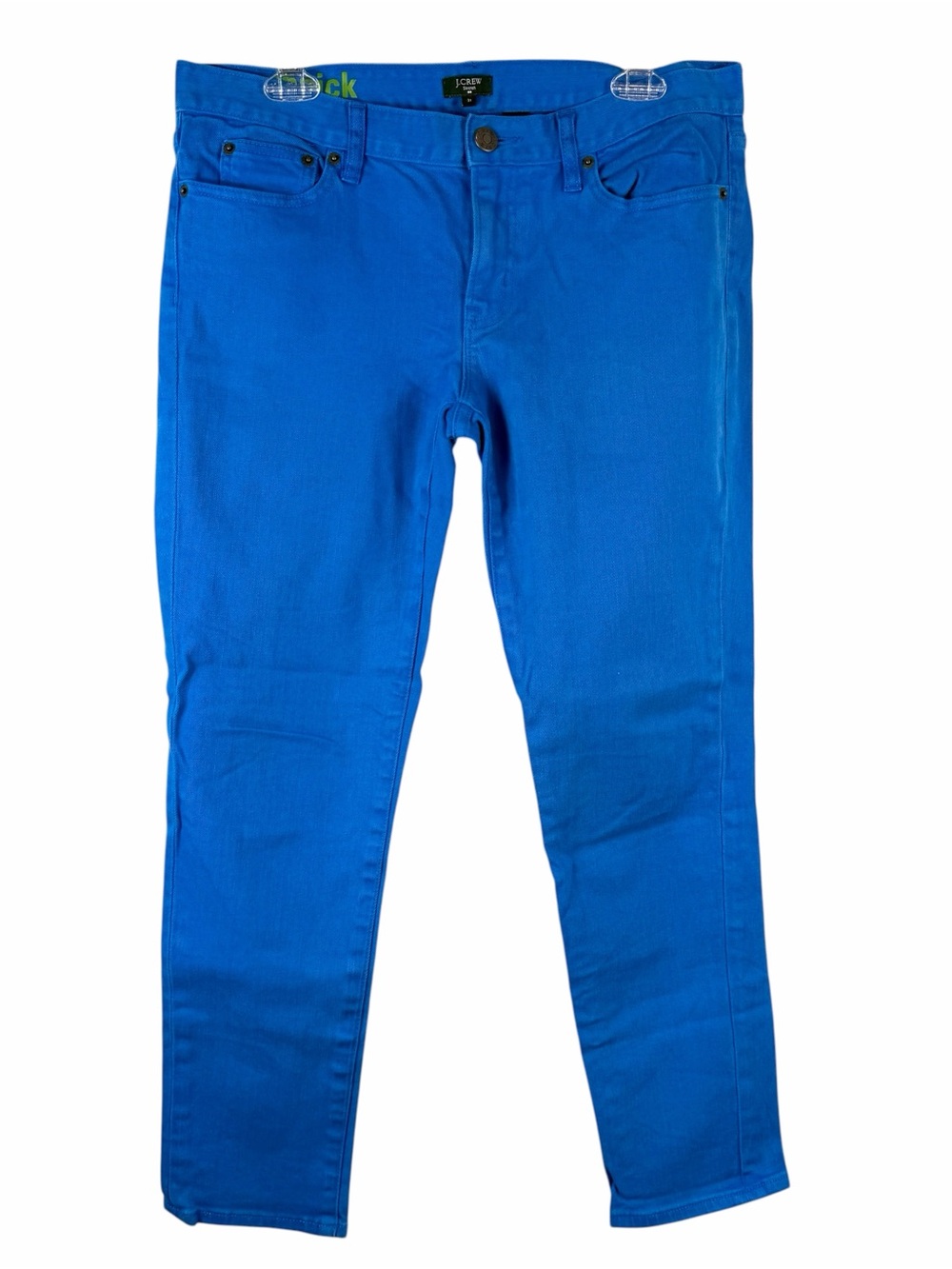 J. Crew Toothpick Ankle Jeans Womens 31 Cobalt Blue Skinny Stretch Denim Pants